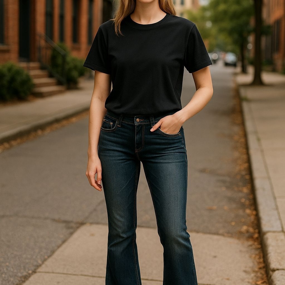 Maurices Darkwash Embelished Bootcut Jeans. Size 5/6